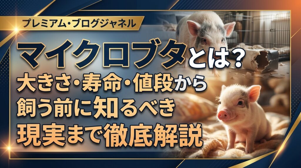 マイクロブタとは？大きさ・寿命・値段から飼う前に知るべき現実まで徹底解説