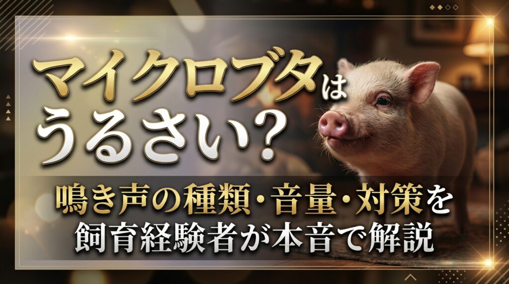 マイクロブタはうるさい？鳴き声の種類・音量・対策を飼育経験者が本音で解説