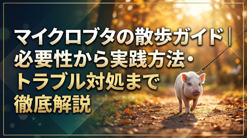 マイクロブタの散歩ガイド｜必要性から実践方法・トラブル対処まで徹底解説