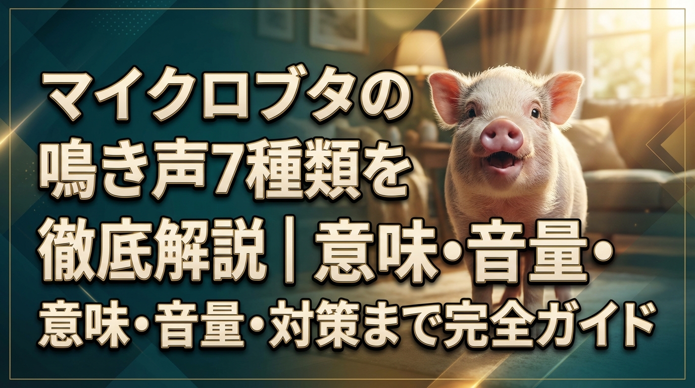 マイクロブタの鳴き声7種類を徹底解説｜意味・音量・対策まで完全ガイド
