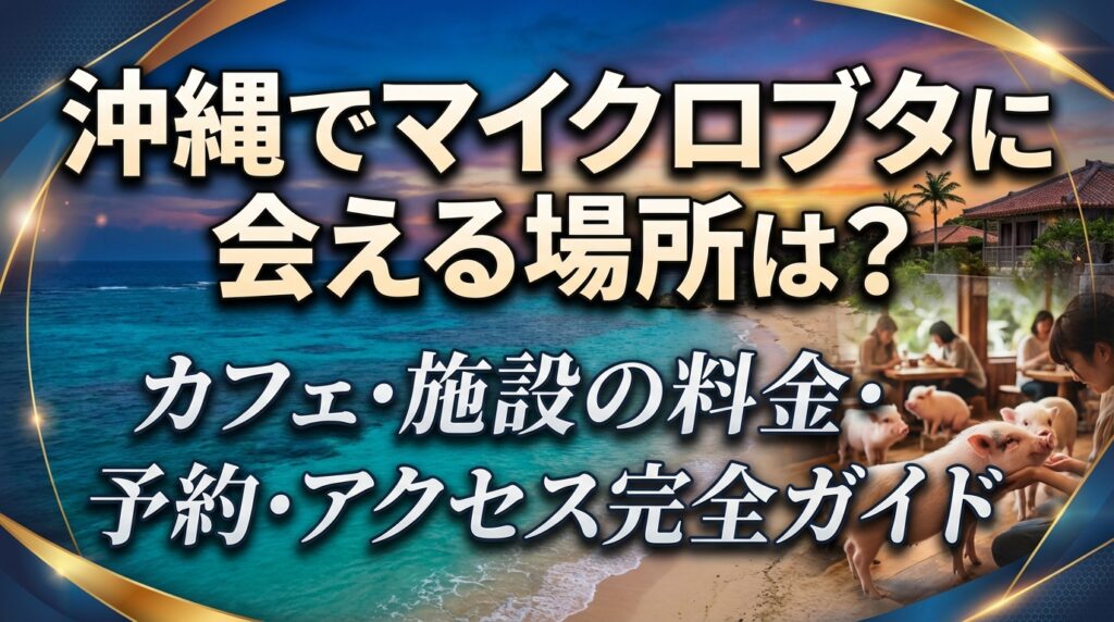 沖縄でマイクロブタに会える場所は？カフェ・施設の料金・予約・アクセス完全ガイド