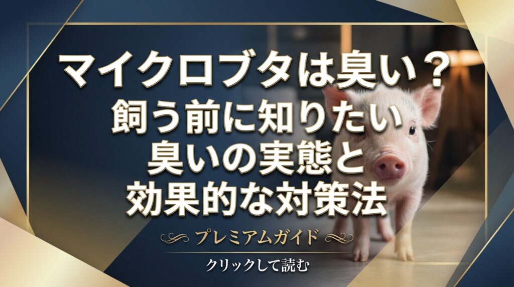 マイクロブタは臭い？飼う前に知りたい臭いの実態と効果的な対策法