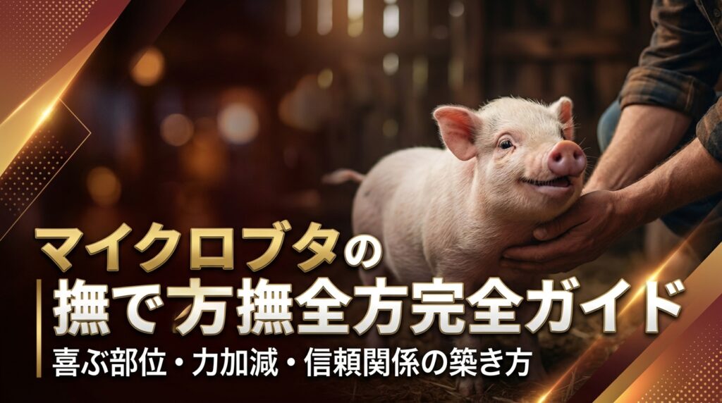 マイクロブタの撫で方完全ガイド｜喜ぶ部位・力加減・信頼関係の築き方