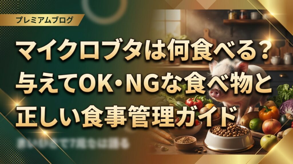 マイクロブタは何食べる？与えてOK・NGな食べ物と正しい食事管理ガイド