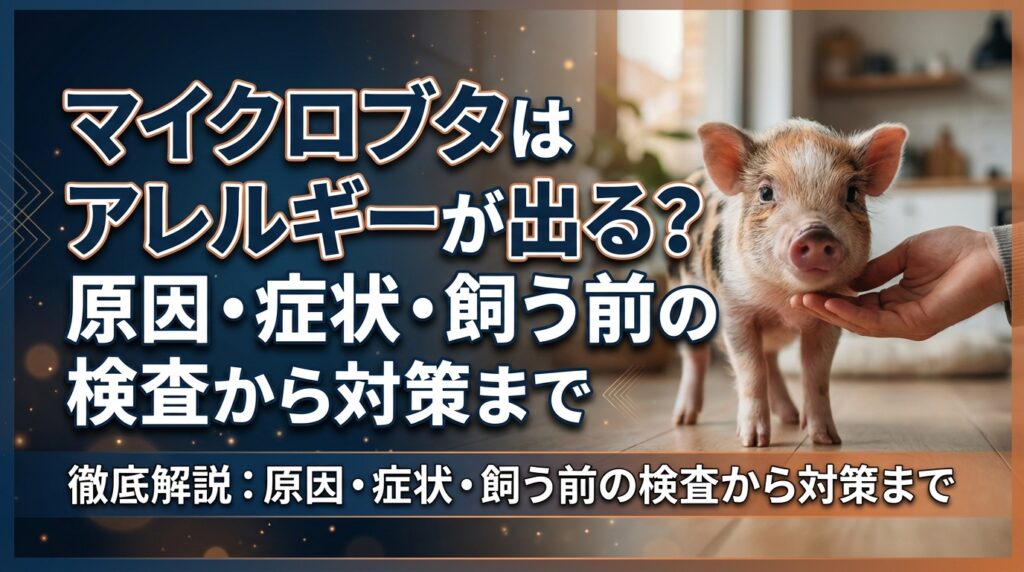 マイクロブタはアレルギーが出る？原因・症状・飼う前の検査から対策まで徹底解説