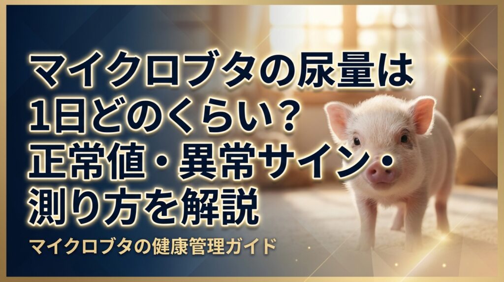 マイクロブタの尿量は1日どのくらい？正常値・異常サイン・測り方を解説