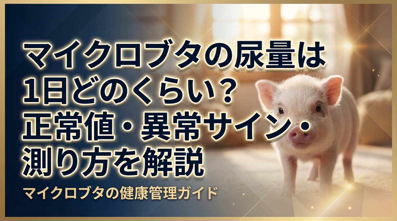 マイクロブタの尿量は1日どのくらい?正常値・異常サイン・測り方を解説