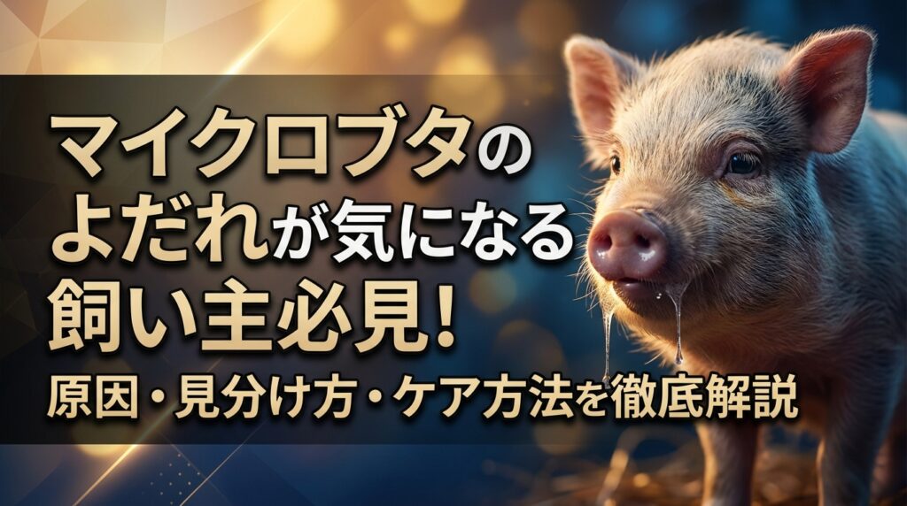 マイクロブタのよだれが気になる飼い主必見！原因・見分け方・ケア方法を徹底解説