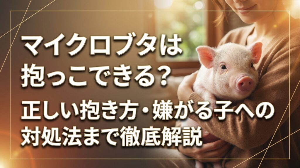 マイクロブタは抱っこできる？正しい抱き方・嫌がる子への対処法まで徹底解説