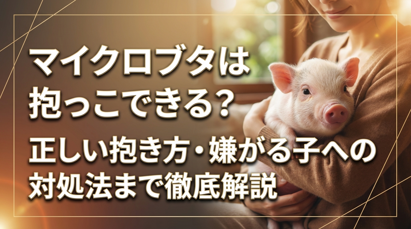 マイクロブタは抱っこできる？正しい抱き方・嫌がる子への対処法まで徹底解説