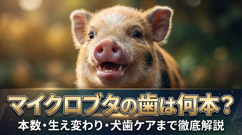 マイクロブタの歯は何本？本数・生え変わり・犬歯ケアまで徹底解説