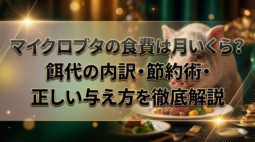 マイクロブタの食費は月いくら？餌代の内訳・節約術・正しい与え方を徹底解説
