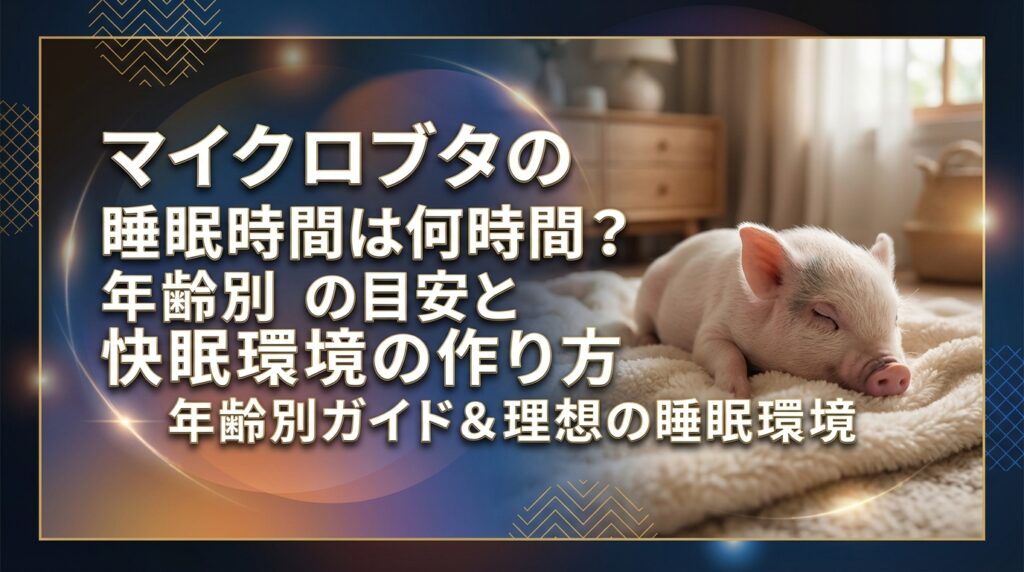 マイクロブタの睡眠時間は何時間？年齢別の目安と快眠環境の作り方