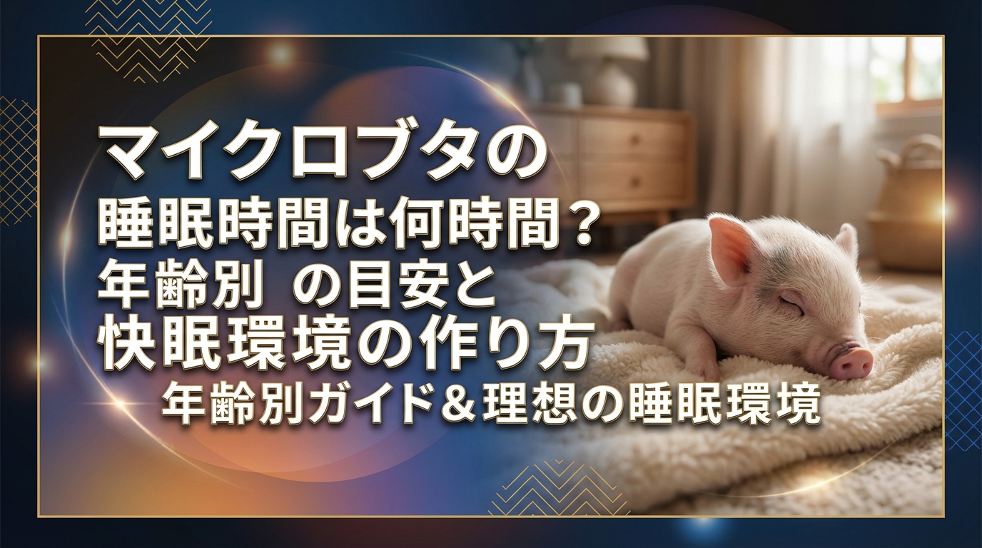 マイクロブタの睡眠時間は何時間？年齢別の目安と快眠環境の作り方