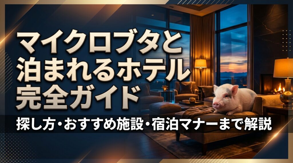 マイクロブタと泊まれるホテル完全ガイド｜探し方・おすすめ施設・宿泊マナーまで解説