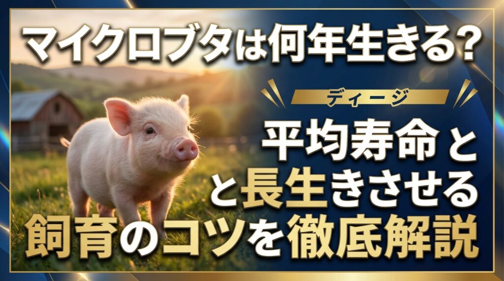 マイクロブタは何年生きる？平均寿命と長生きさせる飼育のコツを徹底解説