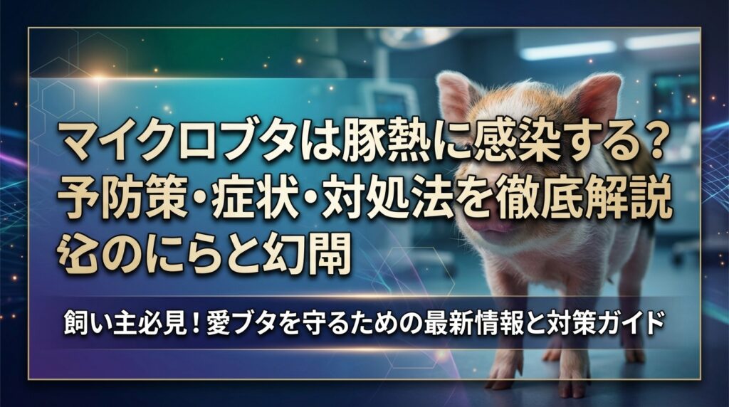 マイクロブタは豚熱に感染する？予防策・症状・対処法を徹底解説