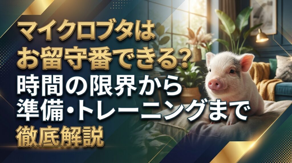 マイクロブタはお留守番できる？時間の限界から準備・トレーニングまで徹底解説
