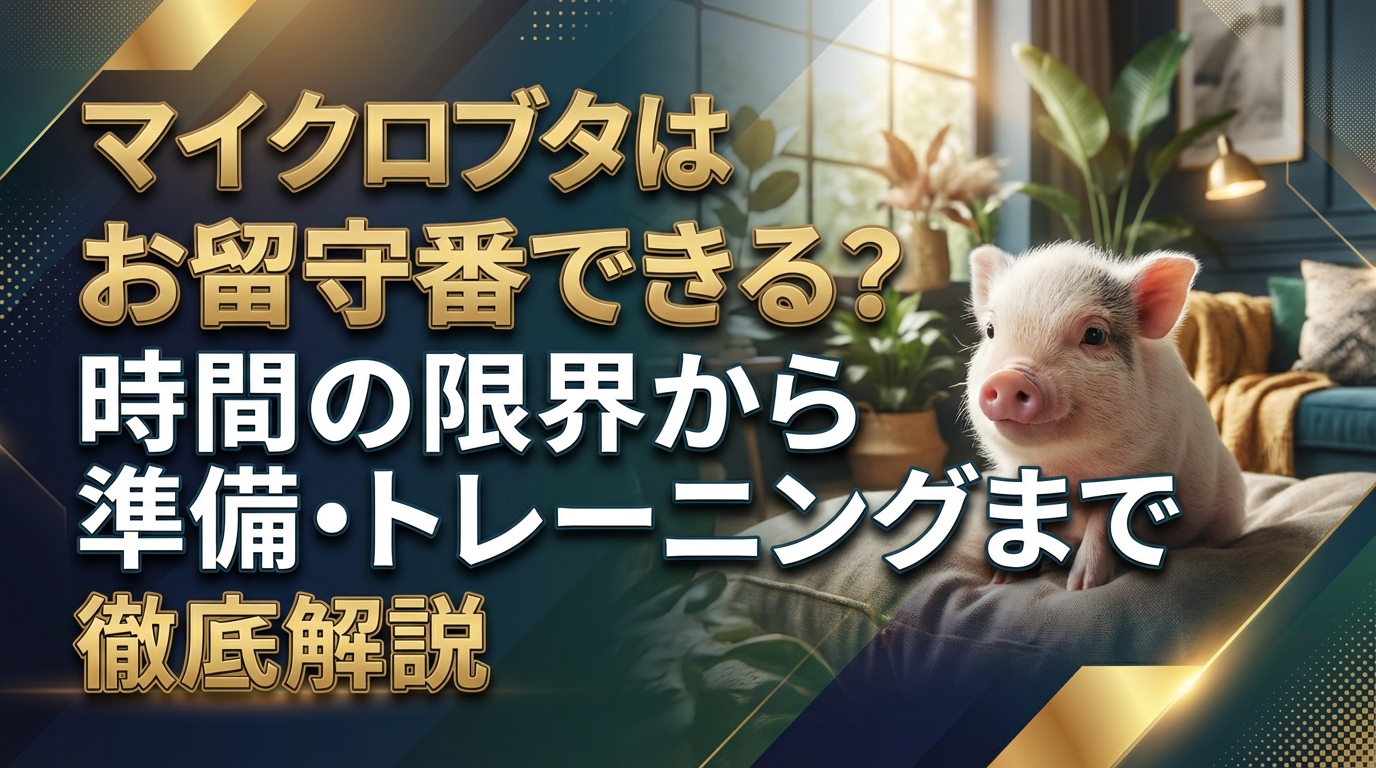 マイクロブタはお留守番できる？時間の限界から準備・トレーニングまで徹底解説
