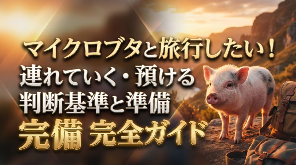 マイクロブタと旅行したい！連れていく・預ける判断基準と準備完全ガイド