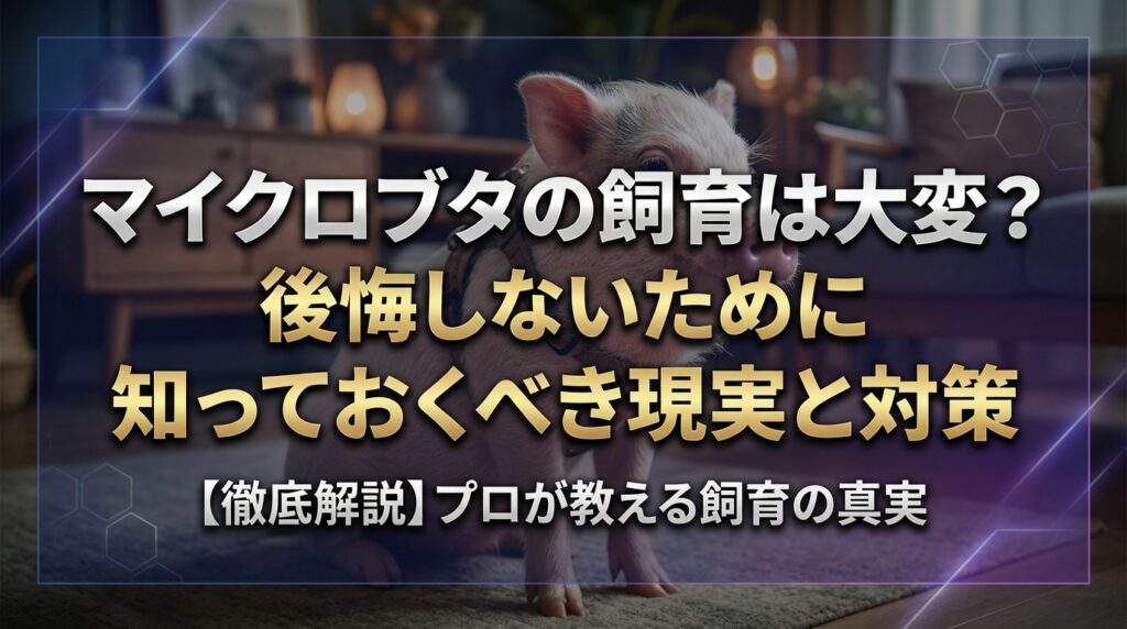 マイクロブタの飼育は大変？後悔しないために知っておくべき現実と対策