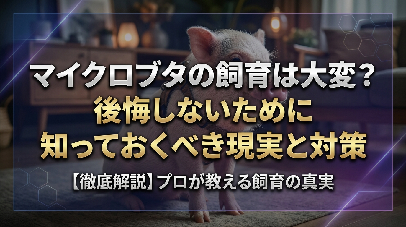 マイクロブタの飼育は大変？後悔しないために知っておくべき現実と対策