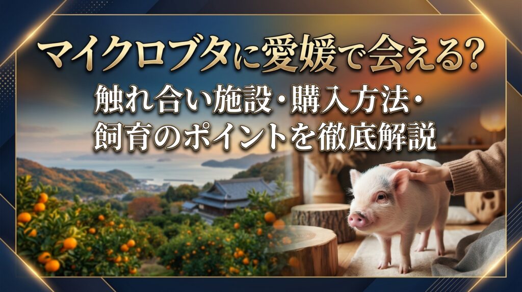 マイクロブタに愛媛で会える？触れ合い施設・購入方法・飼育のポイントを徹底解説