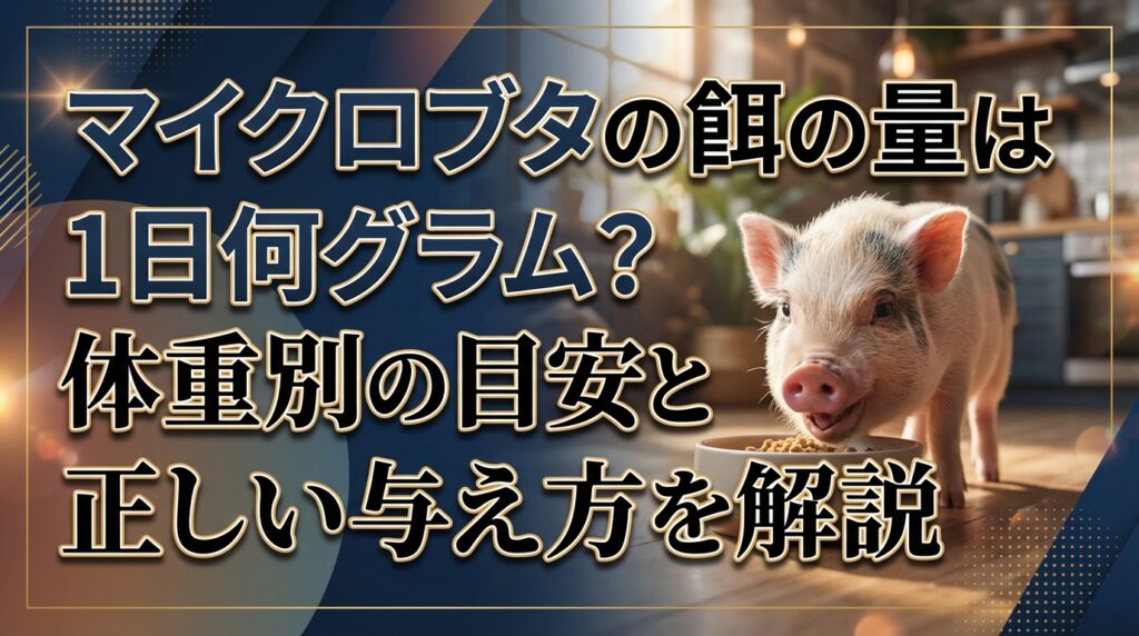 マイクロブタの餌の量は1日何グラム？体重別の目安と正しい与え方を解説