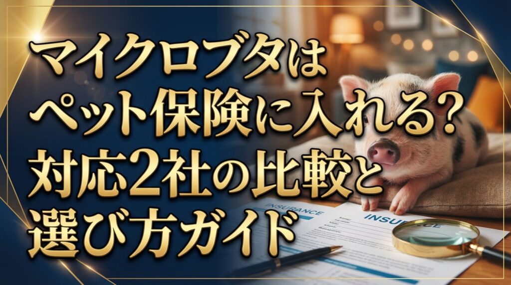マイクロブタはペット保険に入れる？対応2社の比較と選び方ガイド