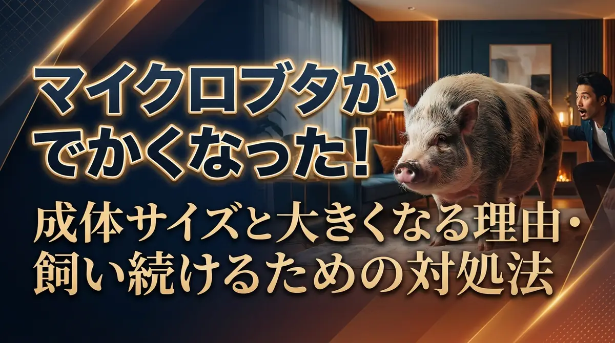 マイクロブタがでかくなった！成体サイズと大きくなる理由・飼い続けるための対処法