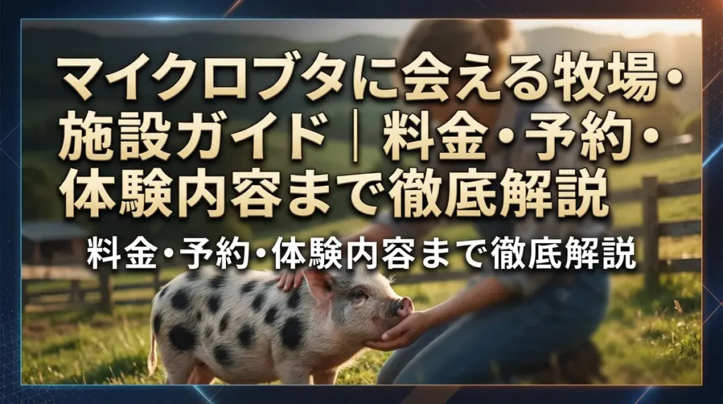 マイクロブタに会える牧場・施設ガイド｜料金・予約・体験内容まで徹底解説