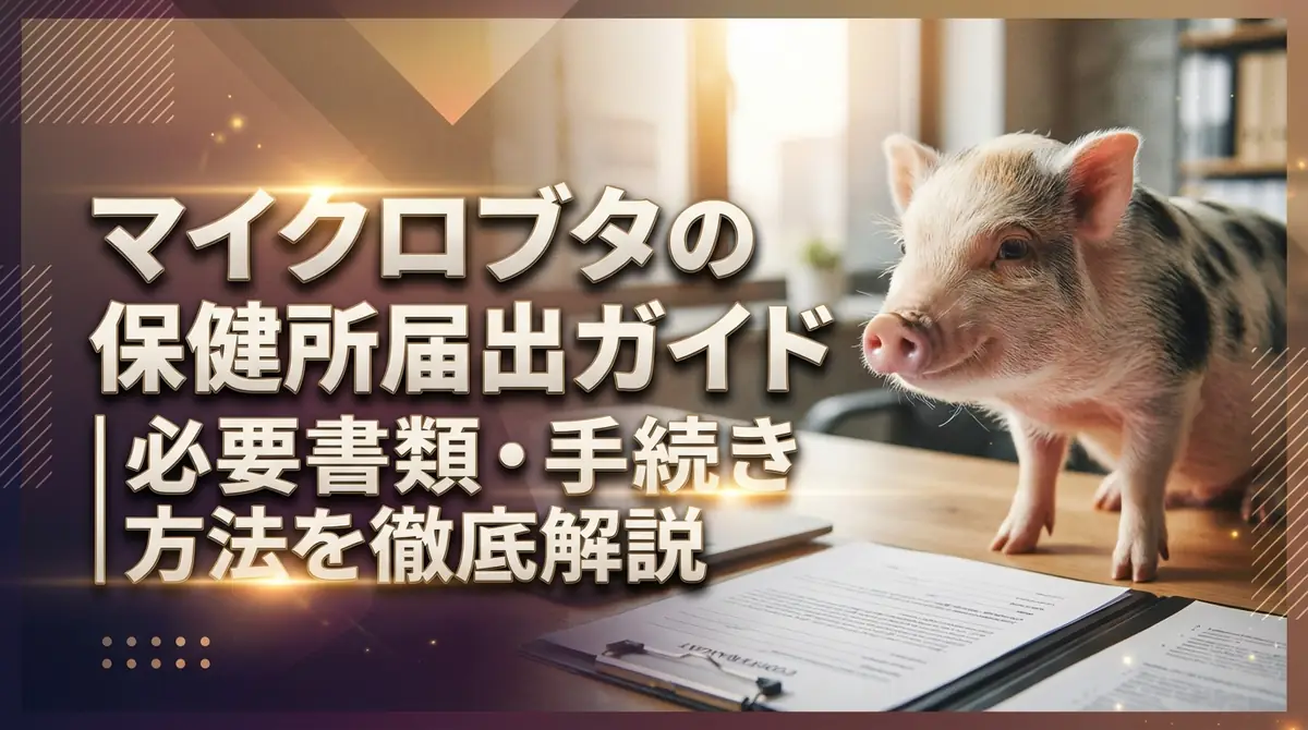 マイクロブタの保健所届出ガイド｜必要書類・手続き方法を徹底解説