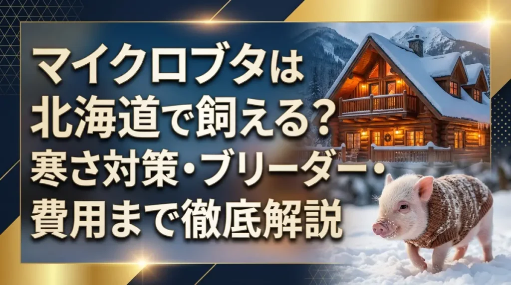マイクロブタは北海道で飼える？寒さ対策・ブリーダー・費用まで徹底解説