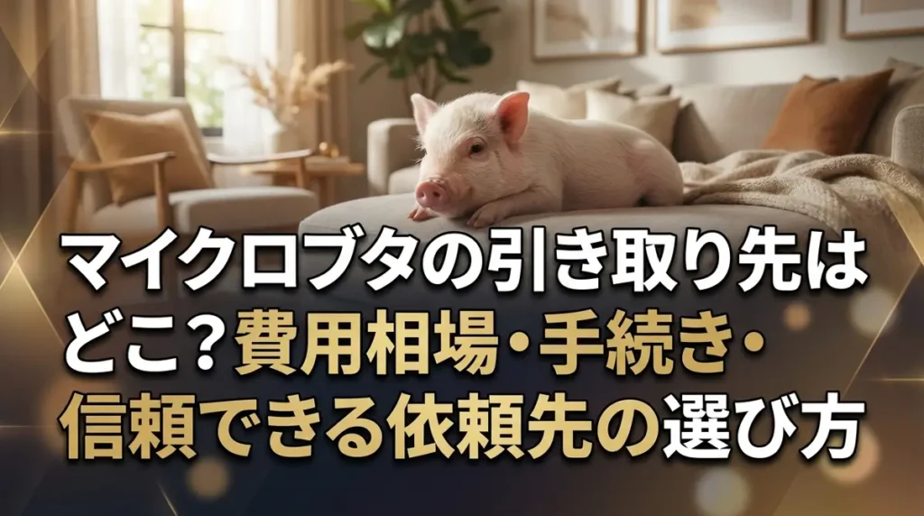 マイクロブタの引き取り先はどこ？費用相場・手続き・信頼できる依頼先の選び方