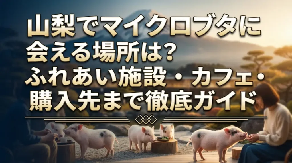山梨でマイクロブタに会える場所は？ふれあい施設・カフェ・購入先まで徹底ガイド