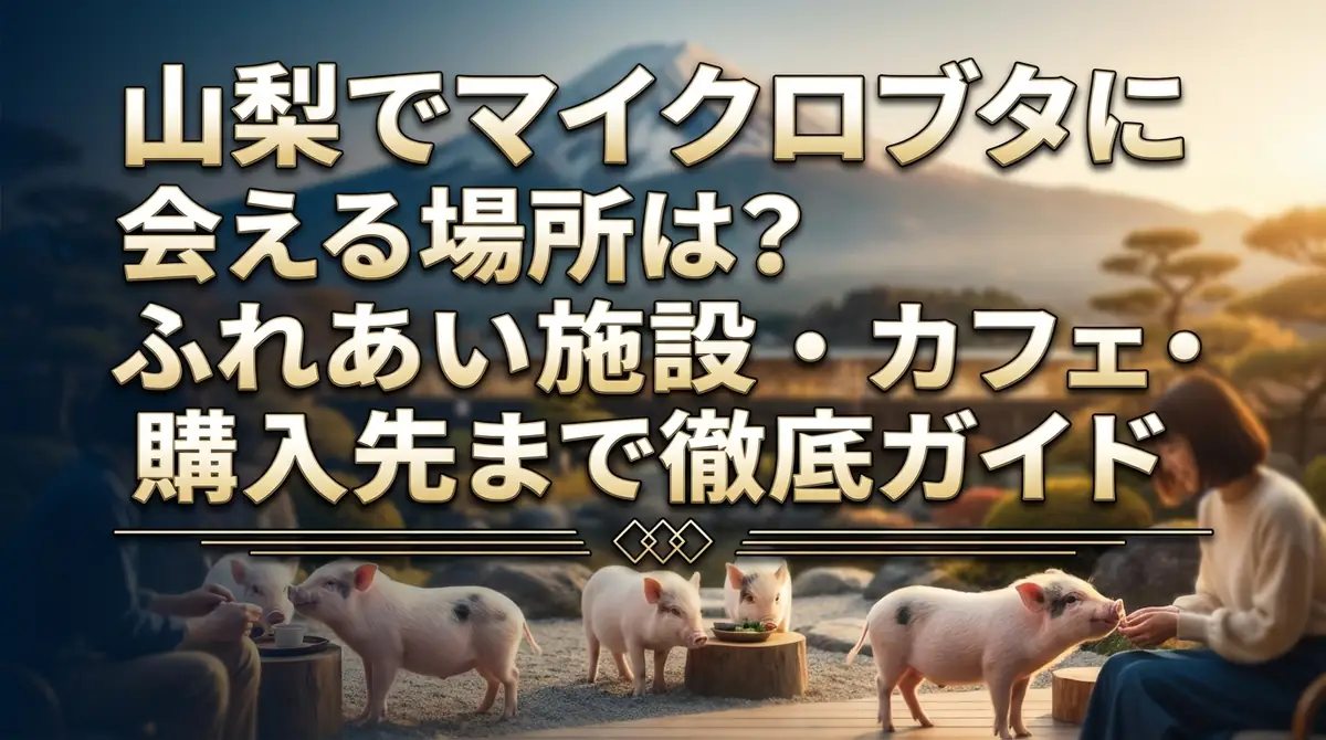 山梨でマイクロブタに会える場所は？ふれあい施設・カフェ・購入先まで徹底ガイド