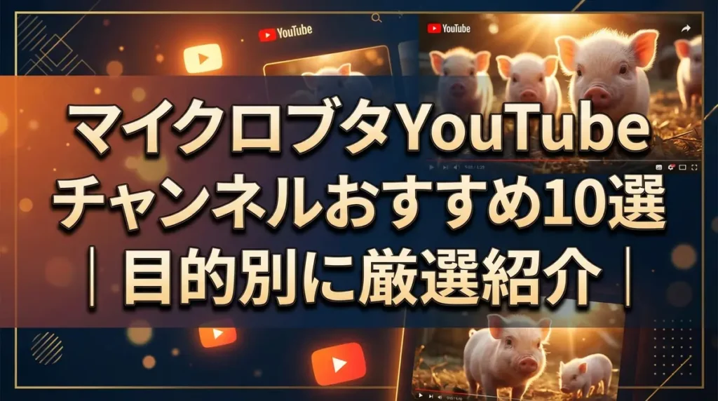 マイクロブタYouTubeチャンネルおすすめ10選｜目的別に厳選紹介