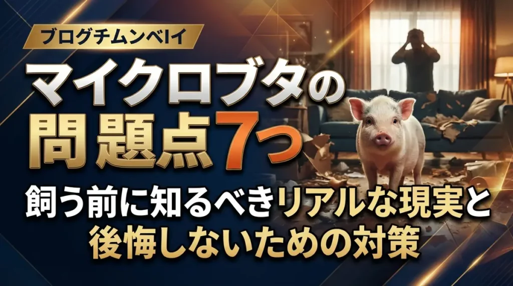 マイクロブタの問題点7つ｜飼う前に知るべきリアルな現実と後悔しないための対策