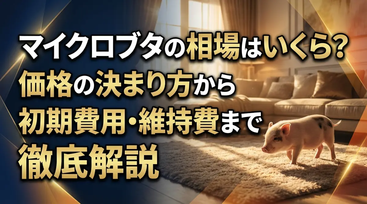 マイクロブタの相場はいくら？価格の決まり方から初期費用・維持費まで徹底解説