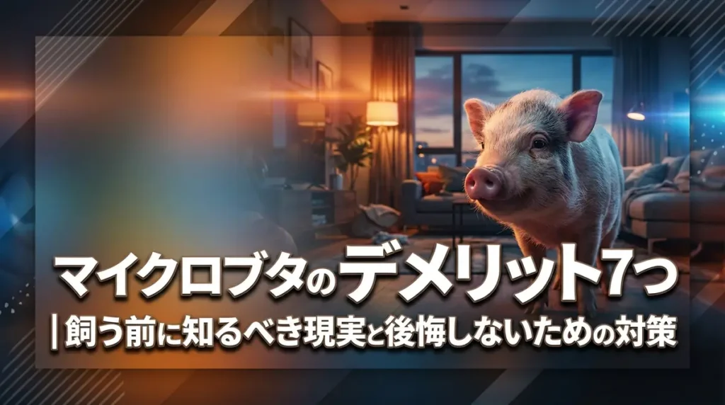 マイクロブタのデメリット7つ｜飼う前に知るべき現実と後悔しないための対策