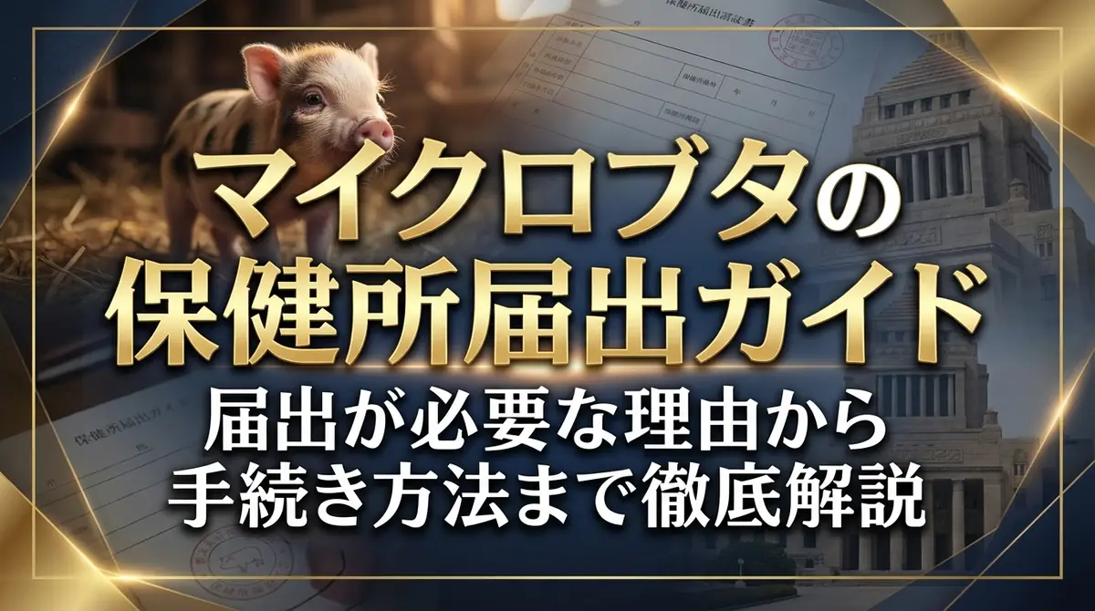 マイクロブタの保健所届出ガイド|届出が必要な理由から手続き方法まで徹底解説