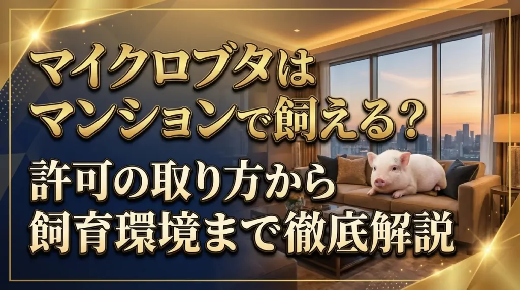 マイクロブタはマンションで飼える？許可の取り方から飼育環境まで徹底解説