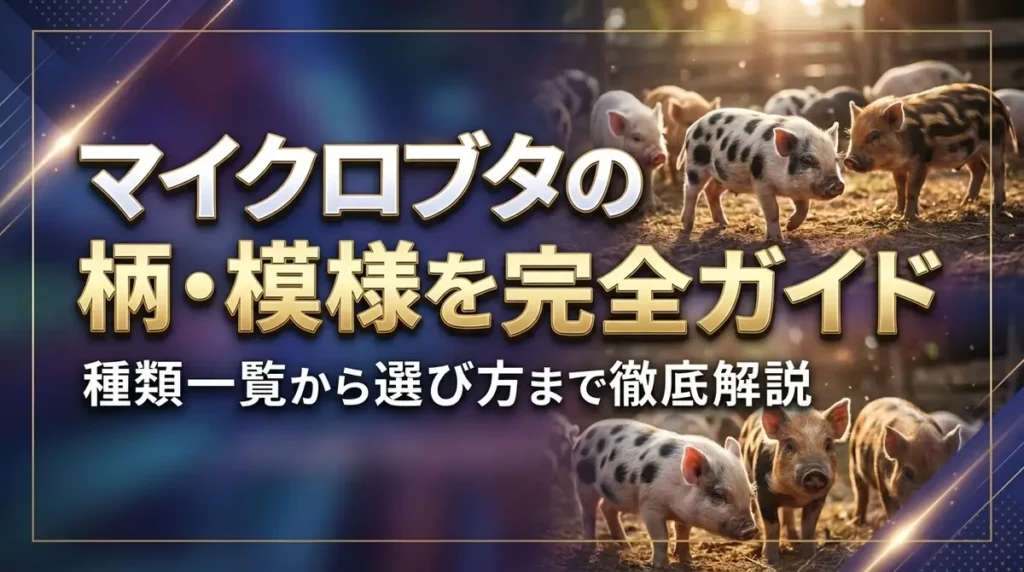マイクロブタの柄・模様を完全ガイド｜種類一覧から選び方まで徹底解説