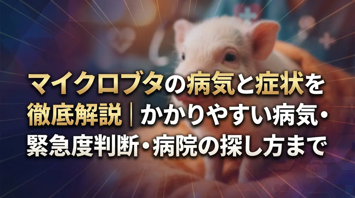 マイクロブタの病気と症状を徹底解説｜かかりやすい病気・緊急度判断・病院の探し方まで