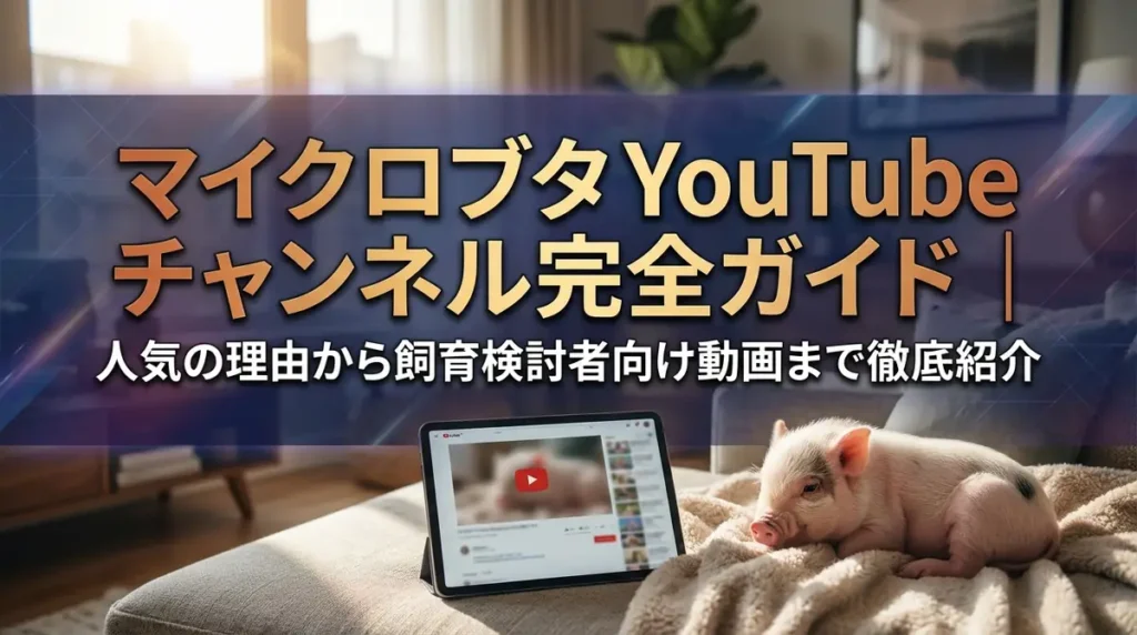 マイクロブタYouTubeチャンネル完全ガイド｜人気の理由から飼育検討者向け動画まで徹底紹介