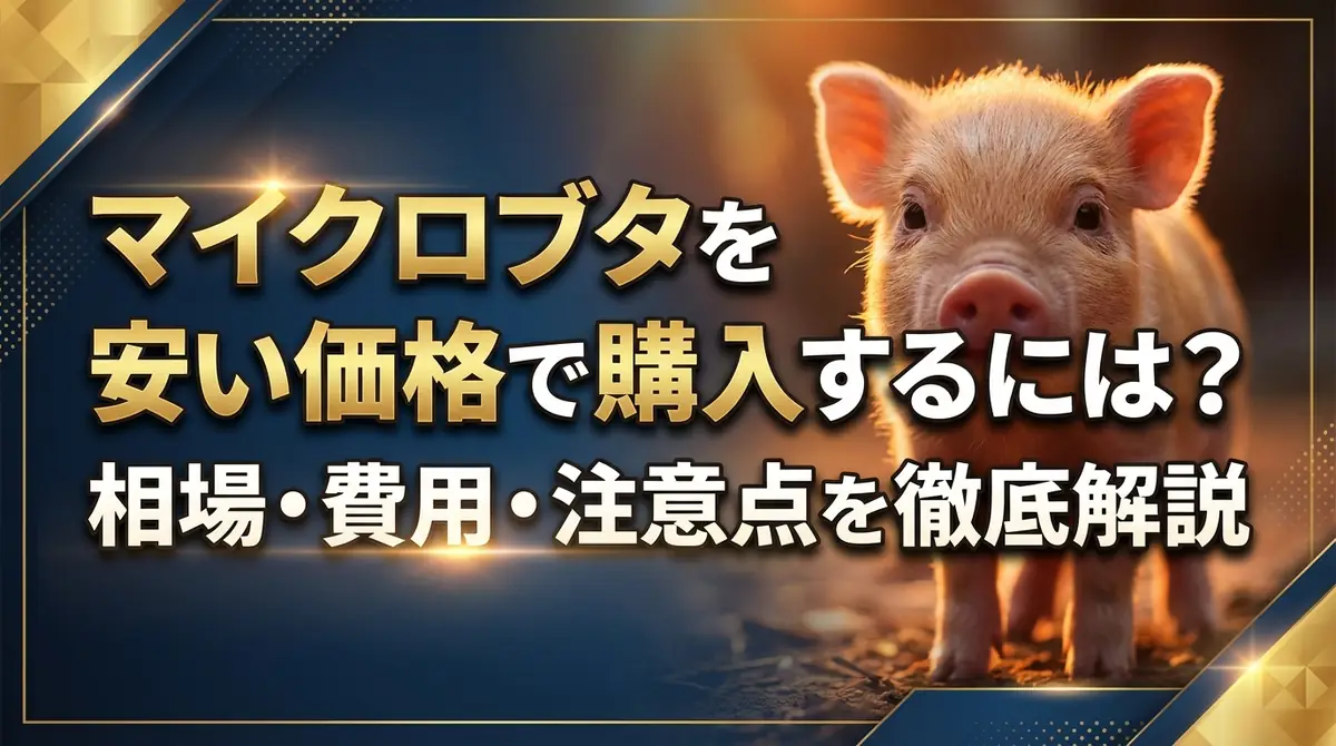 マイクロブタを安い価格で購入するには？相場・費用・注意点を徹底解説