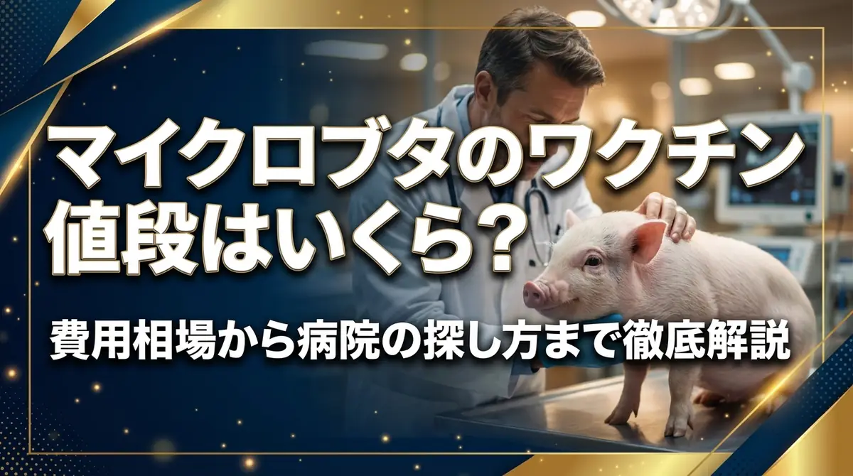 マイクロブタのワクチン値段はいくら？費用相場から病院の探し方まで徹底解説