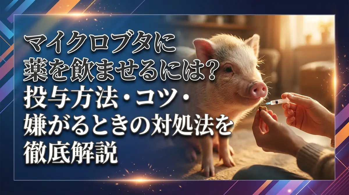 マイクロブタに薬を飲ませるには?投与方法・コツ・嫌がるときの対処法を徹底解説