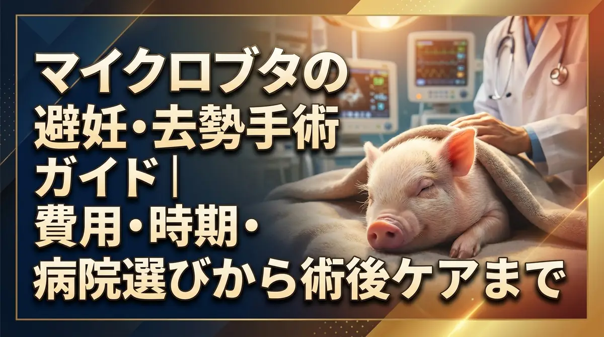マイクロブタの避妊・去勢手術ガイド｜費用・時期・病院選びから術後ケアまで