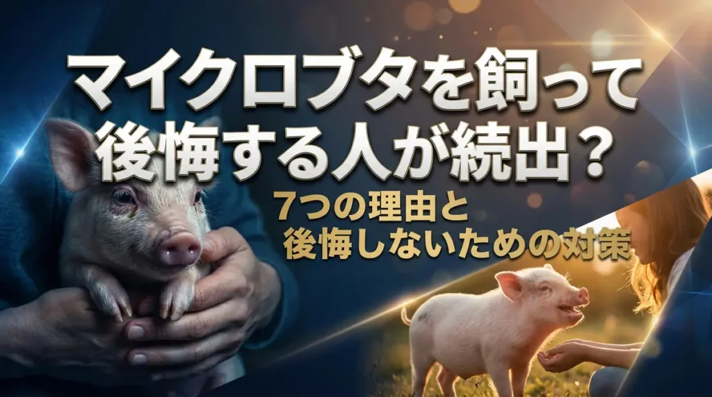 マイクロブタを飼って後悔する人が続出？7つの理由と後悔しないための対策